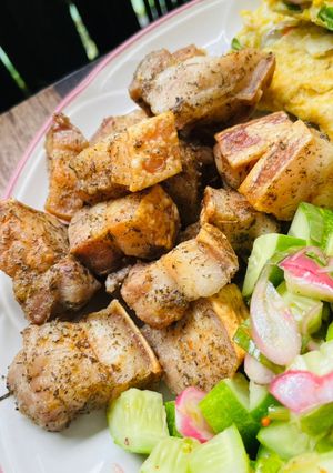 Foto resep Crispy Pork Belly Bites Air Fryer
