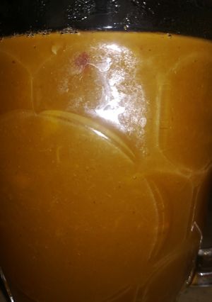 A picture of Aloo bukharey ki meethi chutney for dahi phulkiyan.