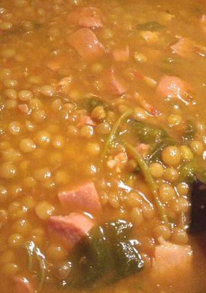 Una foto de Lentejas con tocino