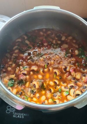 A picture of Lobia masala curry.