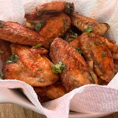 A picture of Oven baked chicken wings.