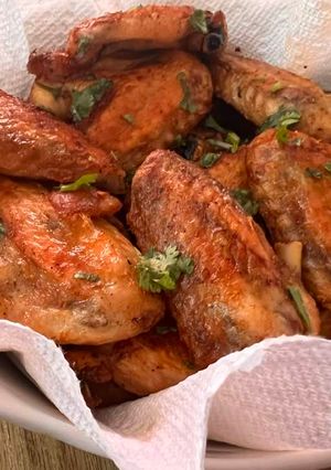 A picture of Oven baked chicken wings.