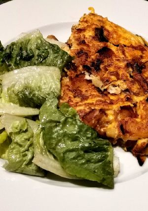Une photo de Tortilla Chorizo, oignon, gruyère 🧀🥚