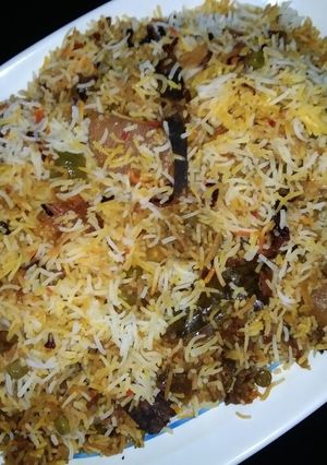 A picture of Hyderabadi Biryani.