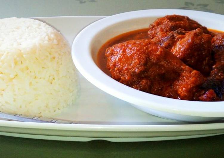 White rice/ guinea fowl stew😋😋