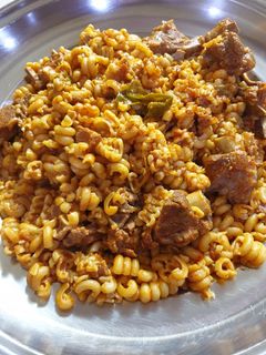 صورة لوصفة معكرونة باللحم 😍