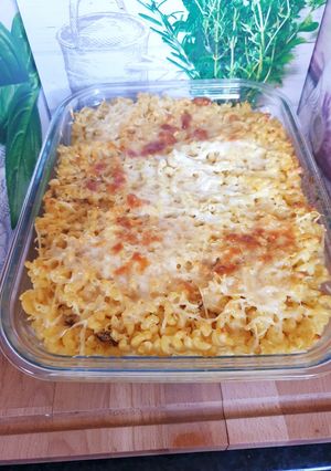 Une photo de Gratin de pâtes sur lit de légumes à la provençale 😋