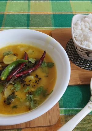A picture of Masoor Dal with Radish.