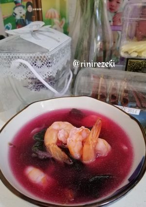 Foto resep Sop udang bayam merah