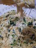 Fideos con espinacas y 3 quesos