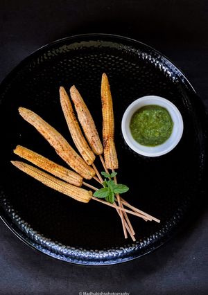 A picture of Grilled Baby corn.
