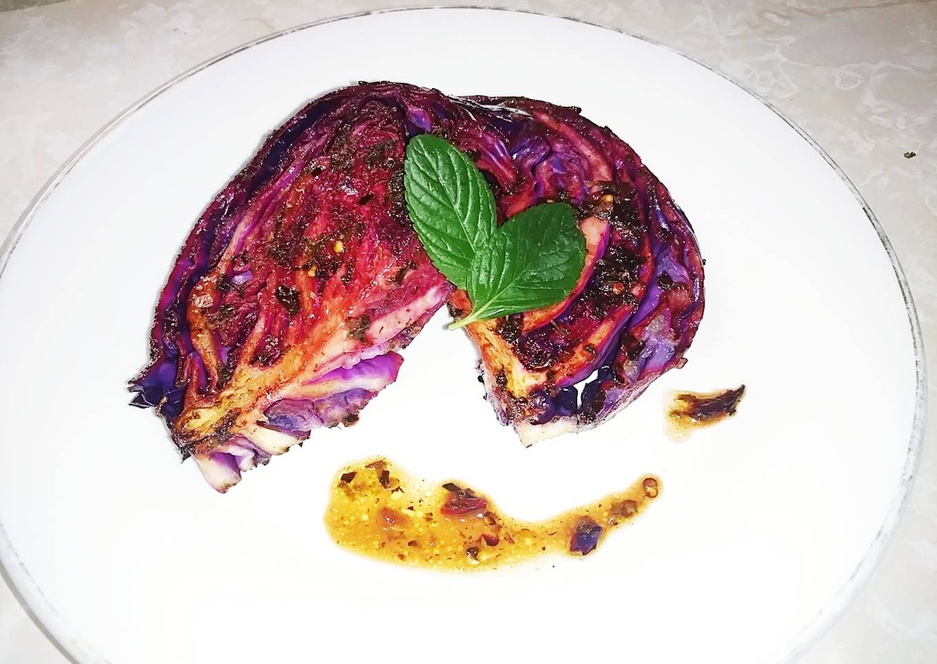 Repollo asado (col morada)