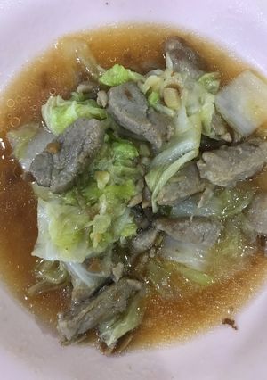 รูปของ ผักกาดขาวผัดน้ำมันหอยหมูกระเทียม