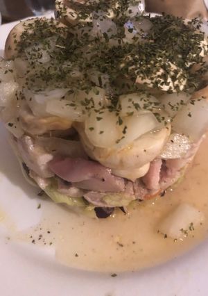 Una foto de 186. Ensalada de pollo con champiñones (entrante ensalada)