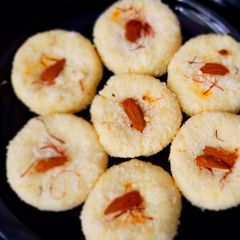 A picture of Coconut Peda.