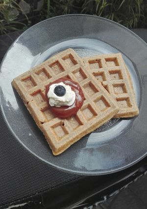 Una foto de Waffles integrales ❤😊