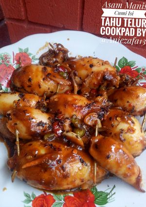 Foto resep Asem Manis Cumi Isi Tahu Telur