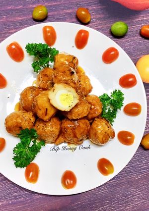 Hình của món Chả Cá Viên Trứng Cút Sốt Dầu Hào.