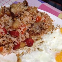 A picture of Tasty Breakfast Fried Rice using Leftovers -leftover ideas.