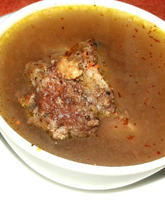 A picture of Chillie beef broth.