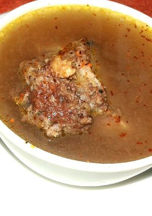 A picture of Chillie beef broth.