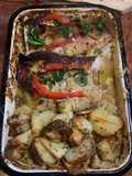 Malaya rellena de Jorgito parrillero con papas