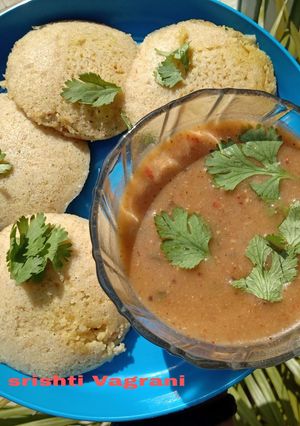 A picture of Vrat wali Idli Sambhar.