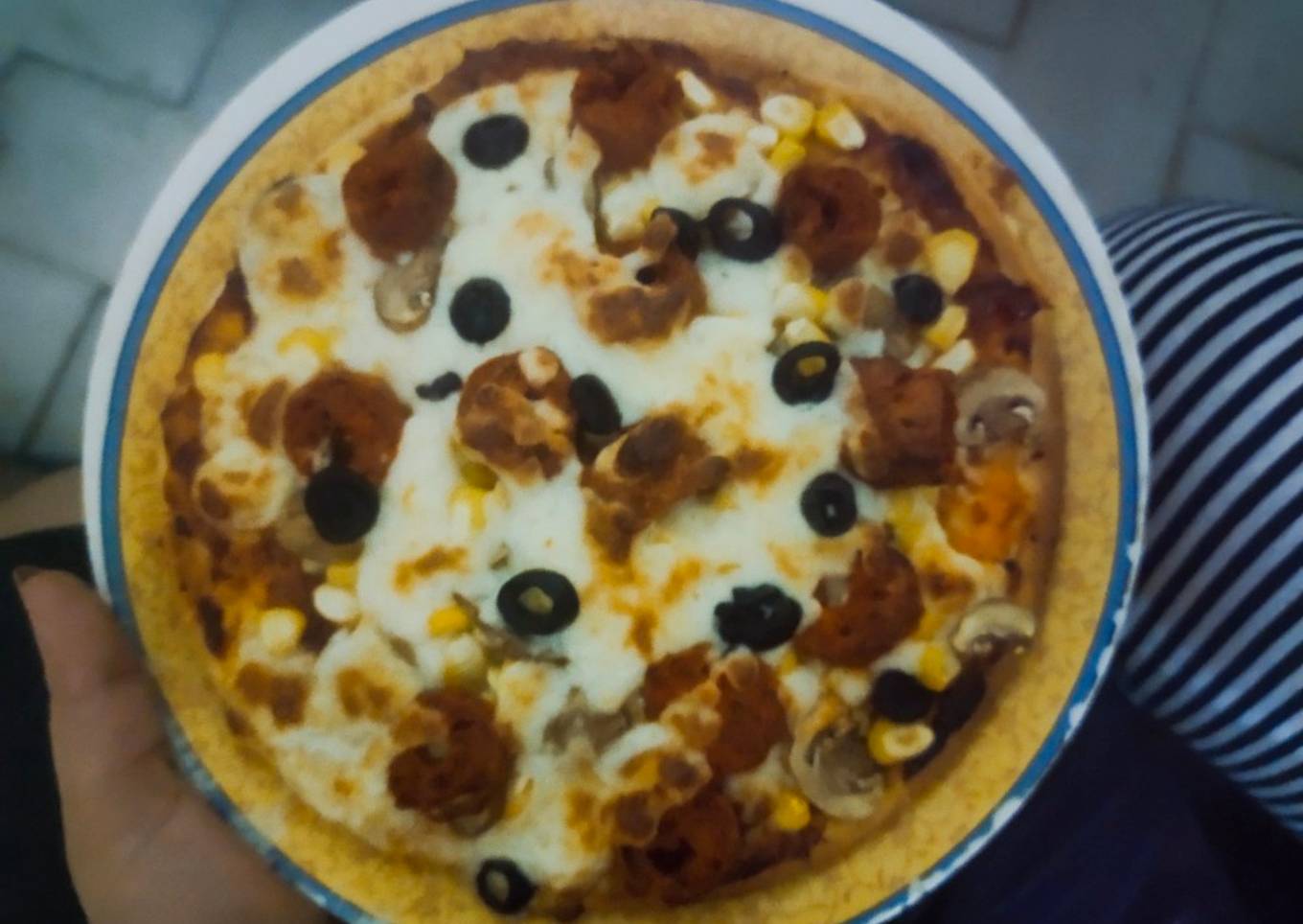 Homemade kabab pizza