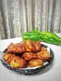 Pastéis de batata-doce e frango assado