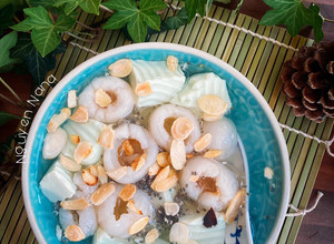 Hình của món Chè khúc bạch lá dứa (không cần Whipping cream)🍃🍃🍃.