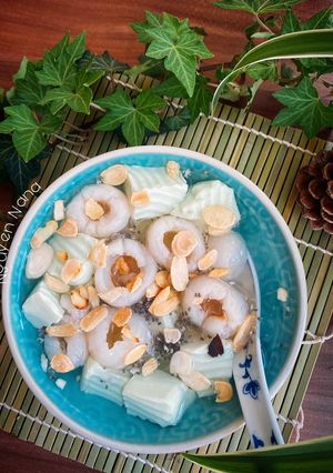 Hình của món Chè khúc bạch lá dứa (không cần Whipping cream)🍃🍃🍃.