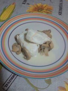 Una foto de Corazones de merluza con champiñones con thermomix