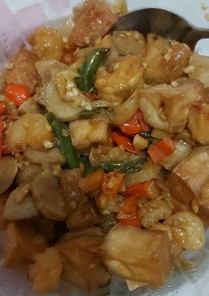 Foto resep Udang Tumis Cabe Hijau Baso Tahu Pedas Mantap