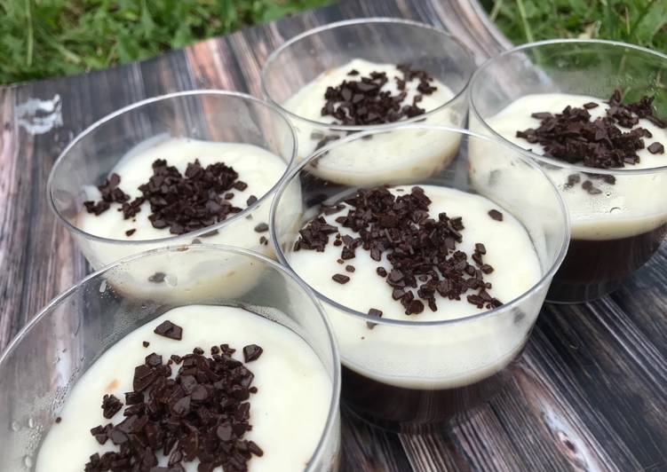 Cara membuat Chocolate Pudding with Vanilla Vla  yang Sedap