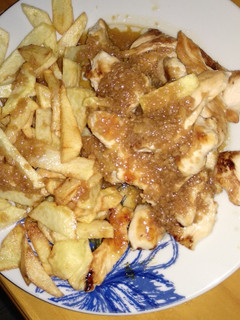 Una foto de Pechuga de pavo a la plancha con salsa de ajo y miel