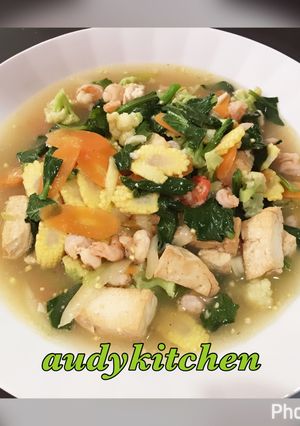 Foto resep Capcay udang tahu putih