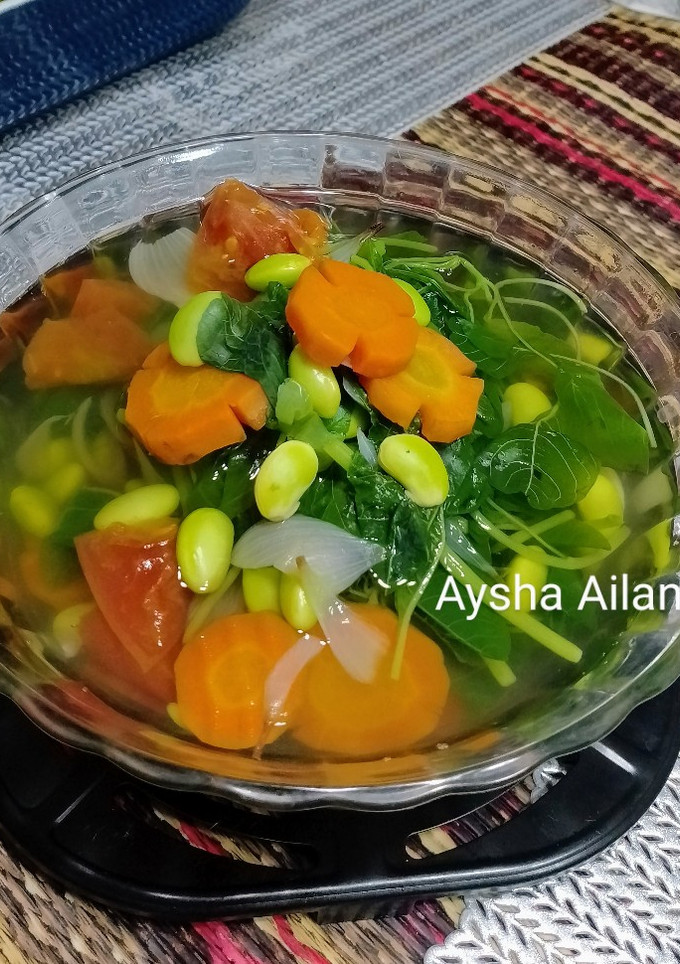 Foto resep Sayur Bening Bayam Edamame