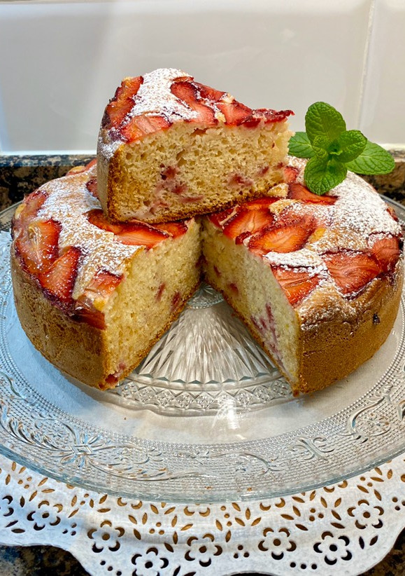 Una foto de Pastel de queso mascarpone y fresas