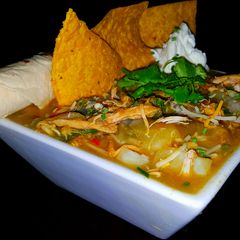 A picture of Mike's Spicy Green Chilie Chicken Stew.