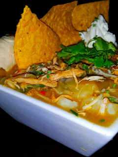 A picture of Mike's Spicy Green Chilie Chicken Stew.