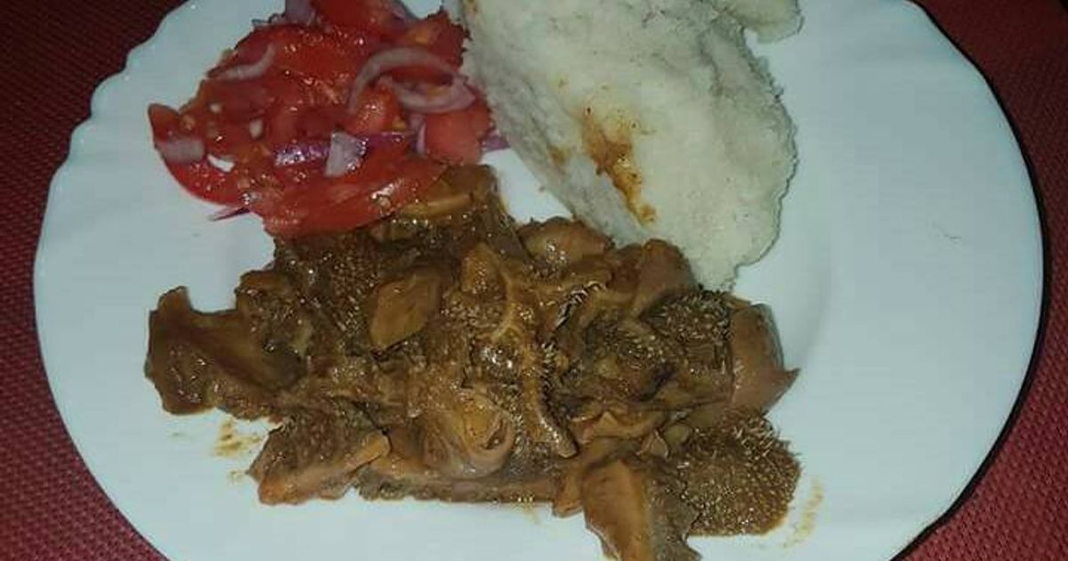 Matumbo Fried Matumbo,Ugali And Kachumbari Recipe by jedida - Cookpad