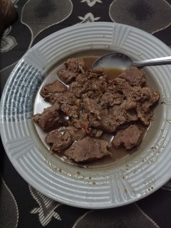 A picture of Pepper soup with low-cost beans.