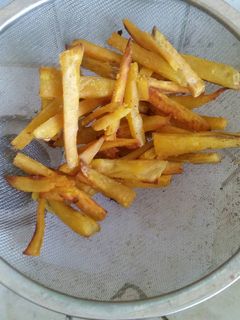 Una foto de Camote frito, como papas pero muchísimo más saludable