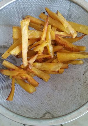 Una foto de Camote frito, como papas pero muchísimo más saludable