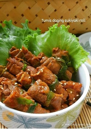 Foto resep Tumis daging sukiyaki roll🥓