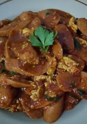Foto resep Tumis sosis telur pedas manis