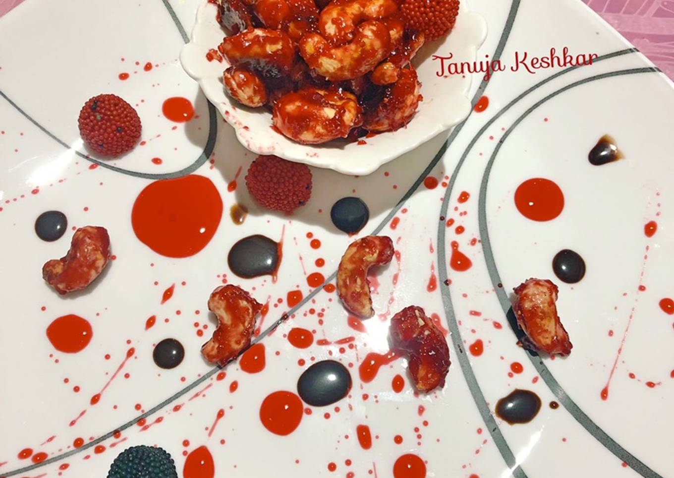 Healthy strawberry glazed cashews nuts