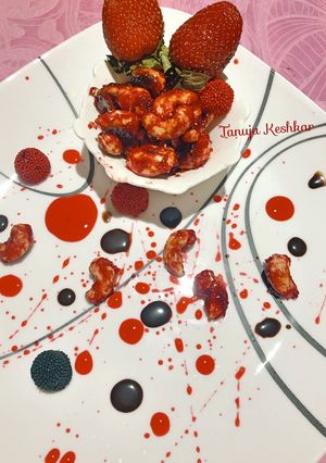 A picture of Healthy strawberry glazed cashews nuts.