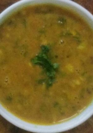 A picture of Raw mango spicy rasam.
