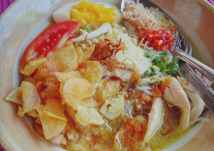 Soto ayam kampung komplit